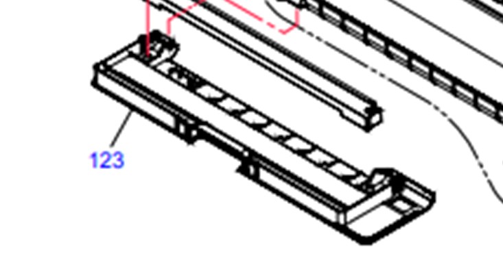 "ฝาปิดด้านหน้า" COVER ASSY.,FRONT EPSON LQ-590II "ตำแหน่ง123"