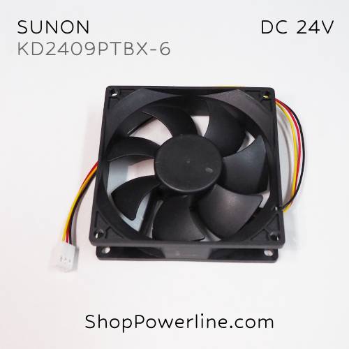 พัดลม Fan SUNON (KD2409PTBX-6) DC24V 90x90x25mm 5W (3wire White B2 Plug)