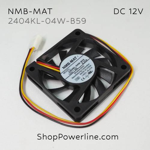 พัดลม Fan NMB-MAT (2404KL-04W-B59) DC12V 60x60x10mm 0.35A (3wire White B2 Plug)