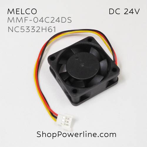 พัดลม Fan MELCO (MMF-04C24DS RCA, NC5332H61) DC24V 40x40x15mm 0.09A (3wire White C3 Plug)