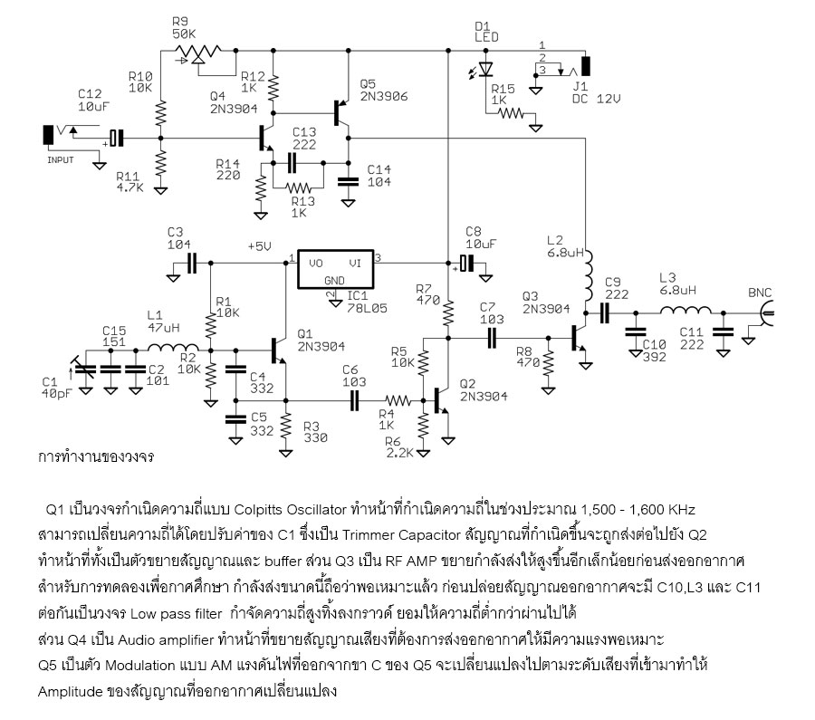 ชุดคิทเครื่องส่งวิทยุ AM กำลังส่ง 50 mW เพื่อการศึกษา (ยังไม่ได้ประกอบ)