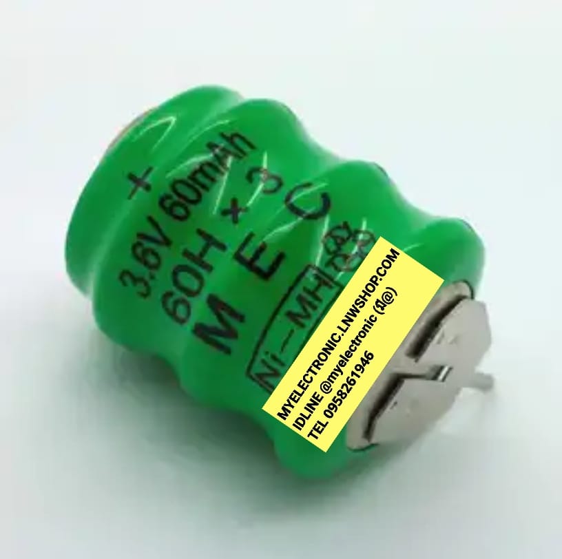 ถ่าน3.6V60mAแบตเตอรี่3.6V60mAมี2ขาลงปริ้นPCBราคาตัวละ