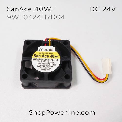 พัดลม Fan SanAce40WF (9WF0424H7D04, A90L-0001-0441) DC24V 40x40x15mm 0.085A (3wire White B2 Plug)