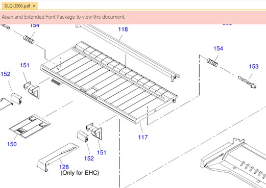 "ถาดป้อนกระดาษ" FRAME,SHEET,GUIDE,FRONT,UPPER,F EPSON DLQ-3500