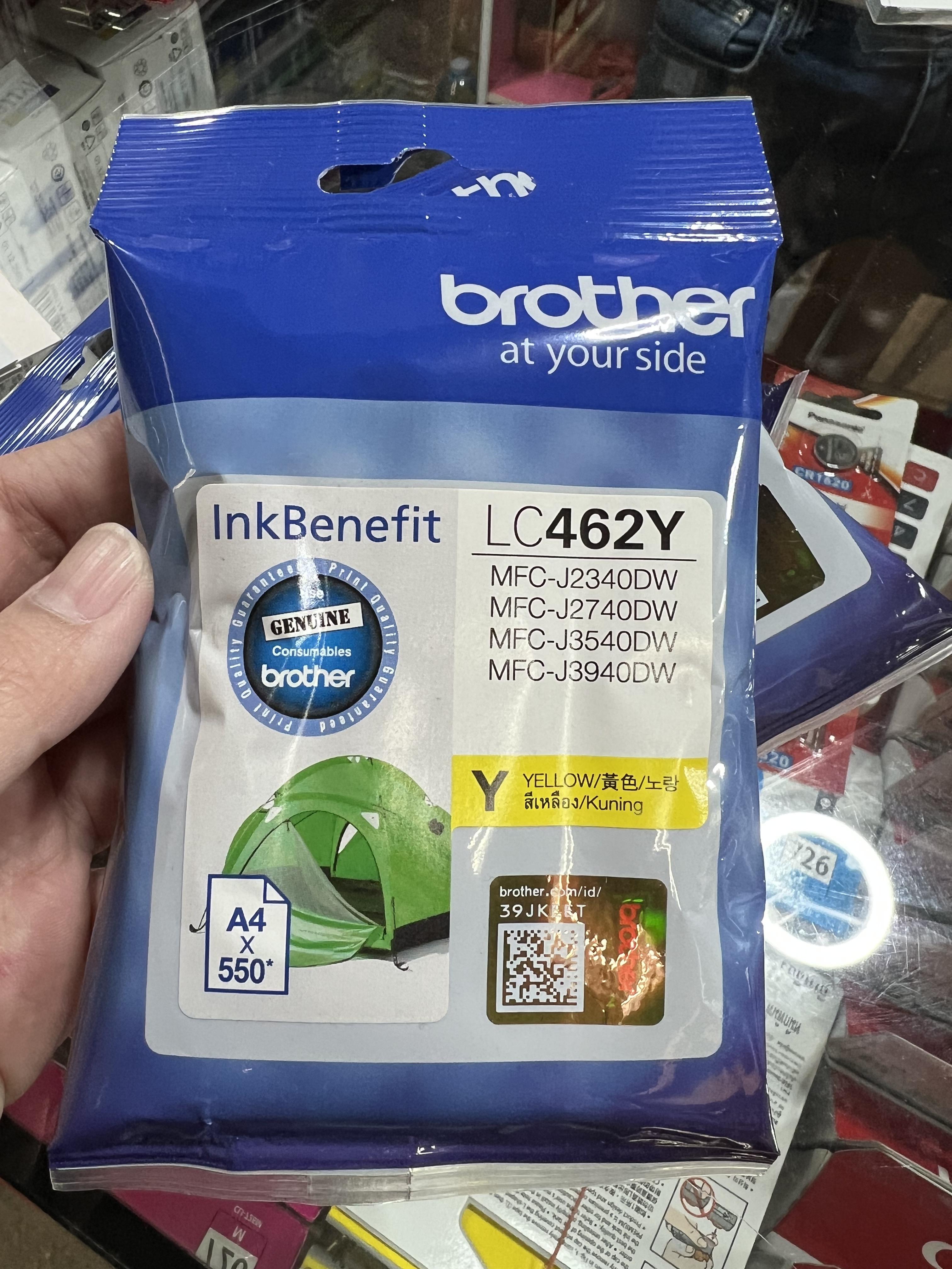 ตลับหมึกอิงค์เจ็ทสีเหลือง Brother LC-462 Y ของแท้ 100%