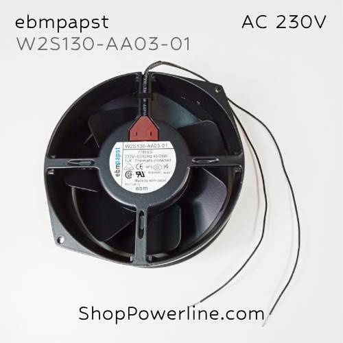 พัดลมใบพัดโลหะ Fan ebmpapst (W2S130-AA03-01, 7855ES) AC230V 172x150x55mm 45/39W (2wire)