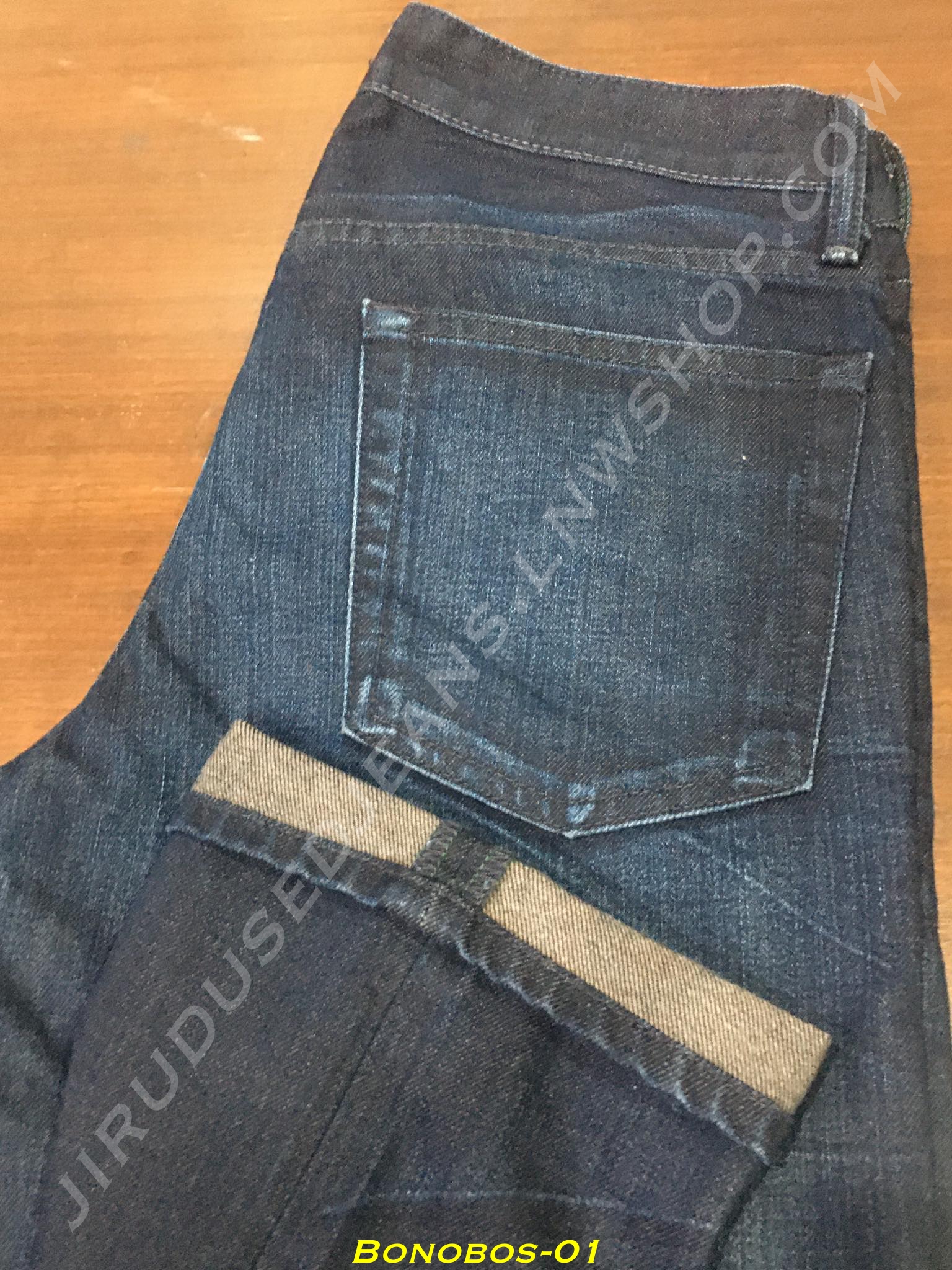 1. Bonobos - เอวต่ำ กระบอกเล็ก ผ้าด้าน ฟอกเข้ม เอว 30 ยาว 32 Made in USA