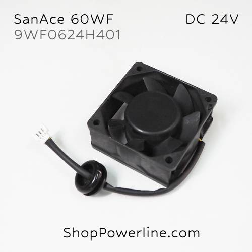 พัดลม Fan SanAce60WF (9WF0624H401) DC24V 60x60x25mm 0.15A (3wire White C3 Plug)