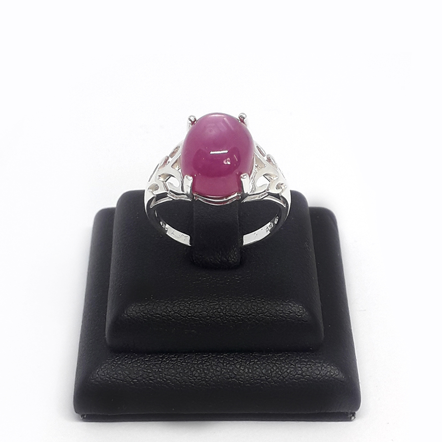 Silver Ring 92.5% @ 17 cm. Pink Ruby 1 Sr105
