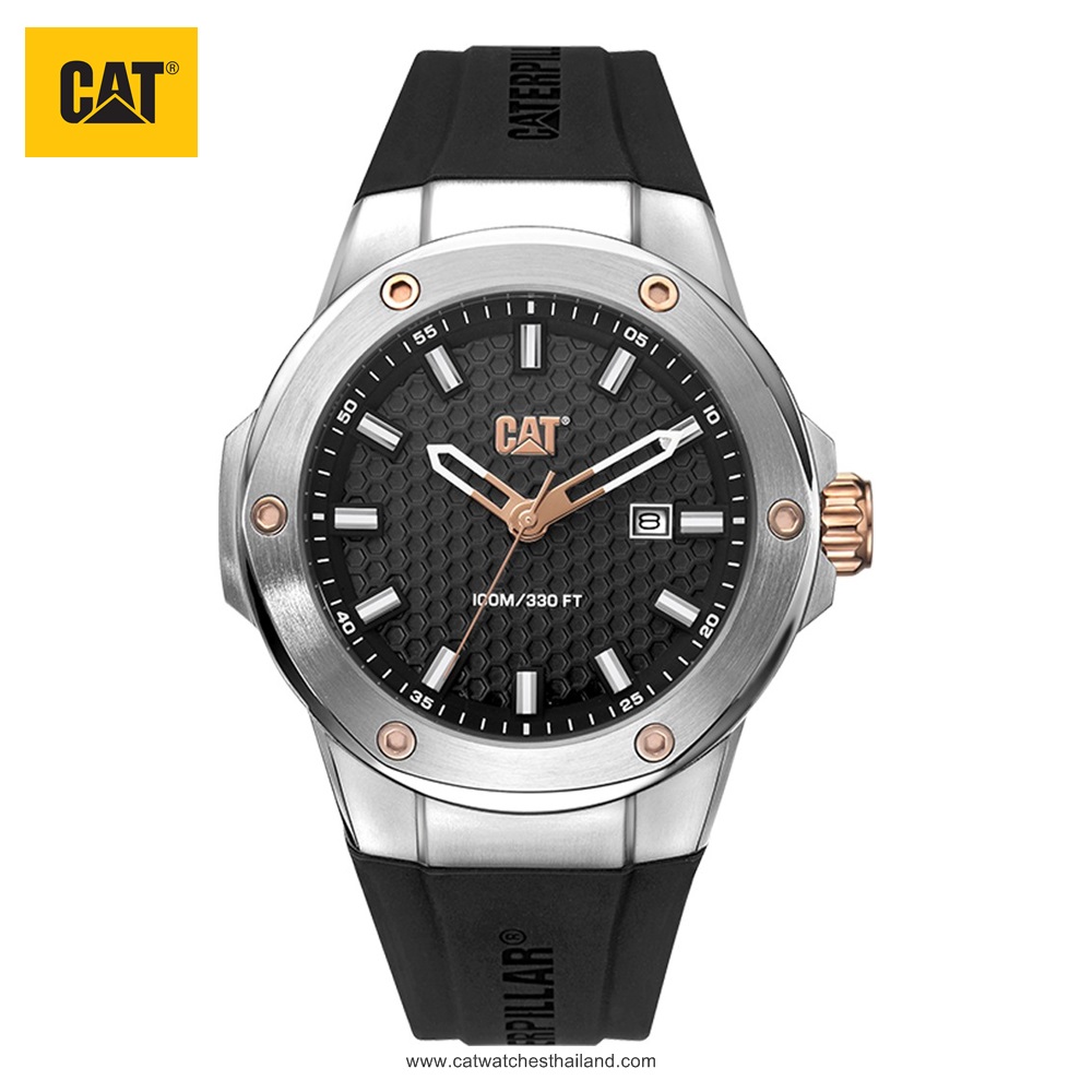 นาฬิกา CATERPILLAR รุ่น NAVIGO X รหัสรุ่น AA.141.21.129 ตัวเรือนสแตนเลส น็อตสีโรสโกลด์ สายยางซิลิโคนสีดำ
