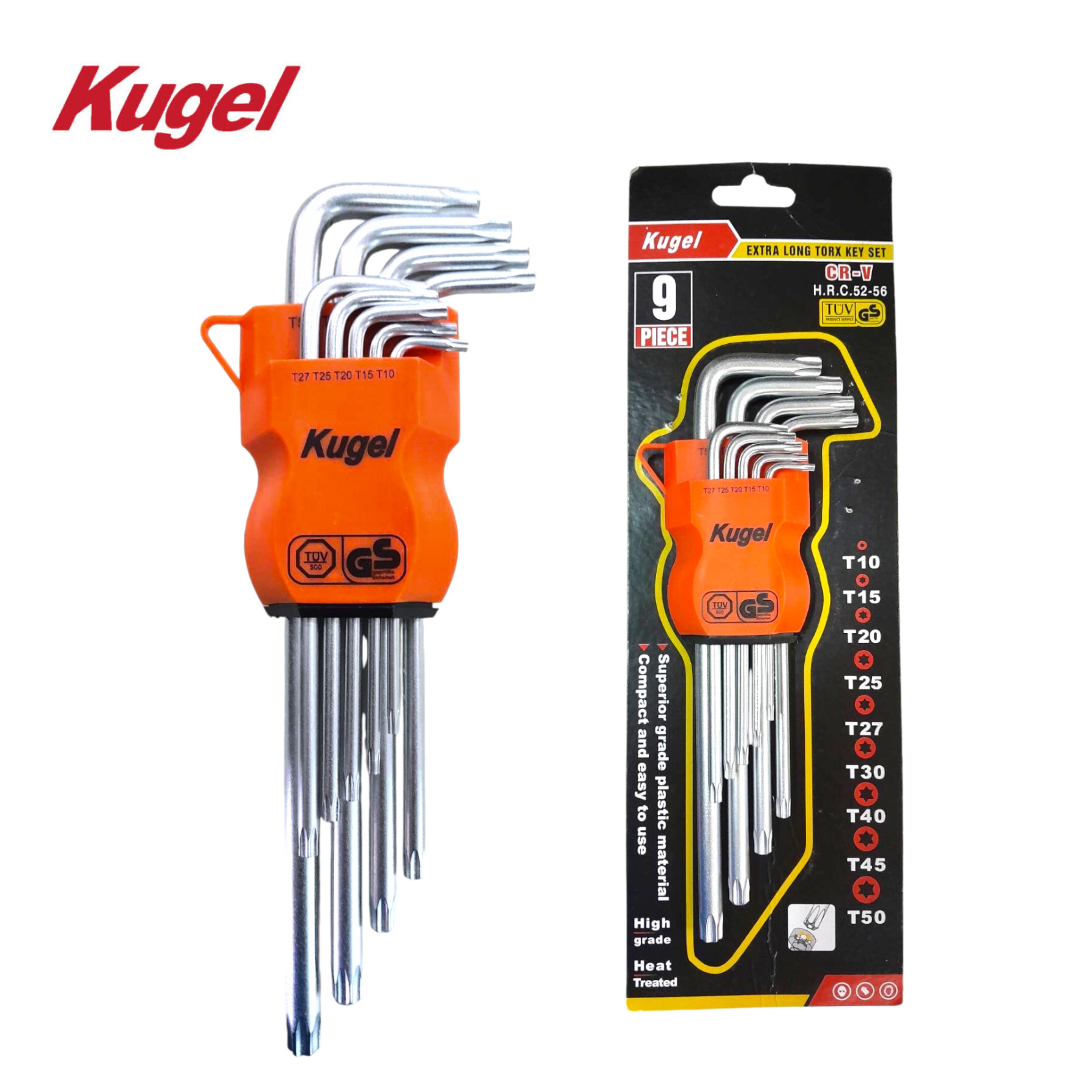 ชุดประแจหัวดาว ประแจตัวแอล ประแจหัวท็อกซ์ยาว 9 ตัวชุด ขนาด T10-T50 KUGEL
