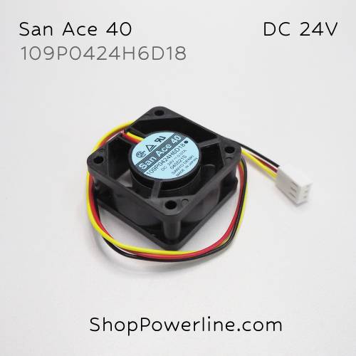 พัดลม Fan SanAce40 (109P0424H6D18) DC24V 40x40x20mm 0.07A (3wire White B2 Plug)