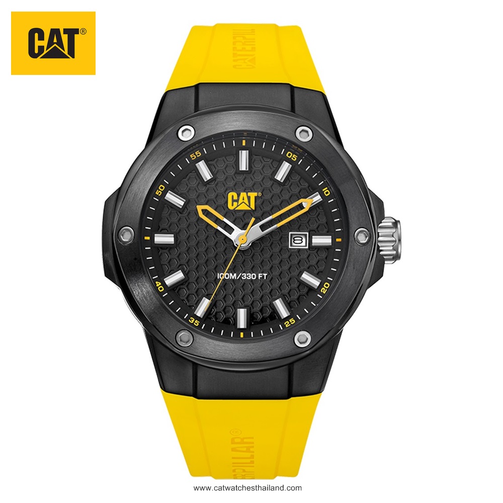 นาฬิกา CAT นาฬิกา CATERPILLAR รุ่น NAVIGO X รหัสรุ่น AA.161.27.121 ตัวเรือนสแตนเลส รมดำ สายยางซิลิโคนสีเหลือง