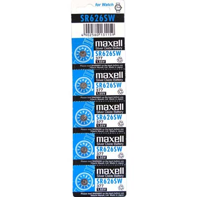 แบตเตอรี่ Battery Maxell (SR626SW 377) 1.55V (Pack5)