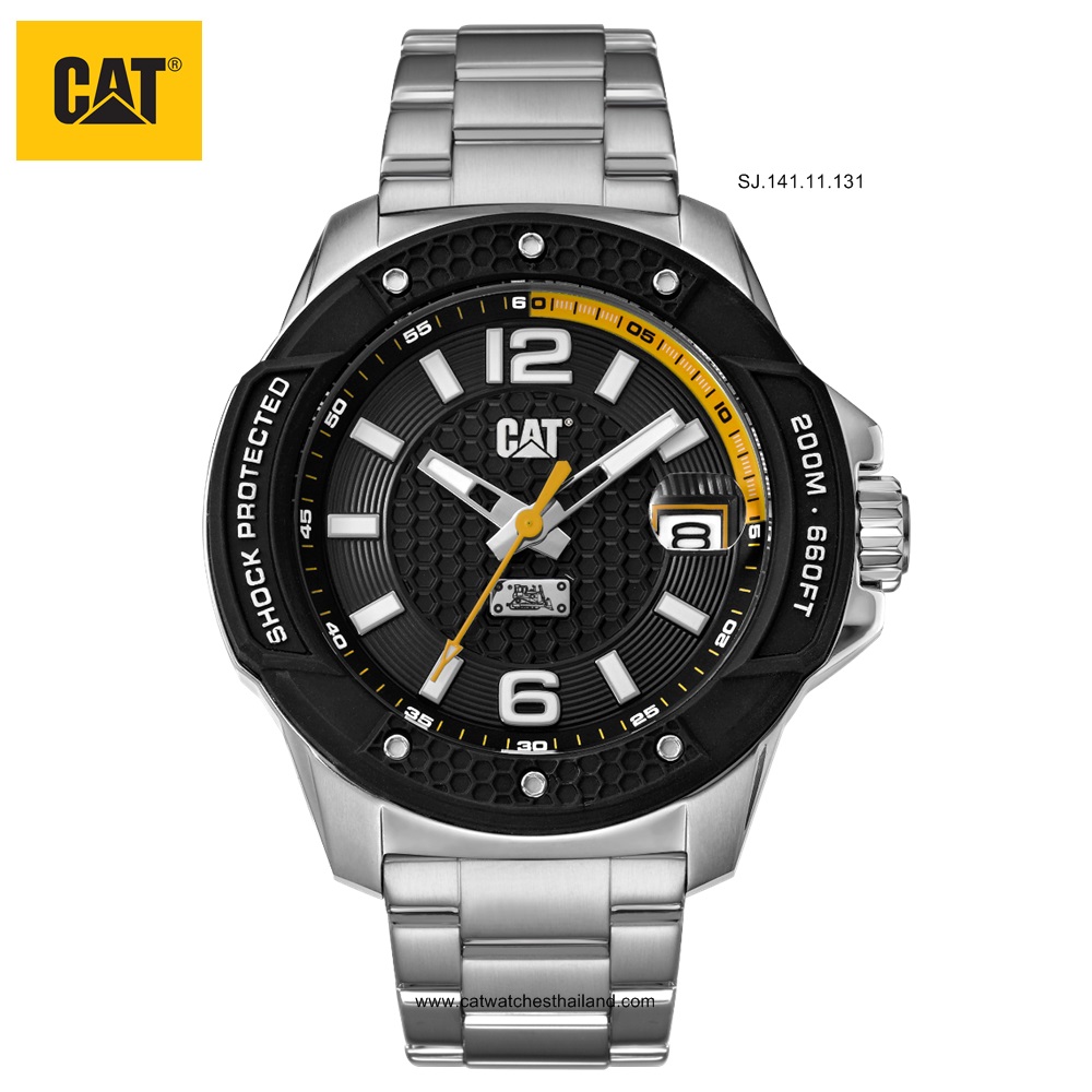 นาฬิกา CAT รุ่น SHOCKMASTER EVO รหัส SJ.141.11.131 SS BLACK สายสแตนเลส