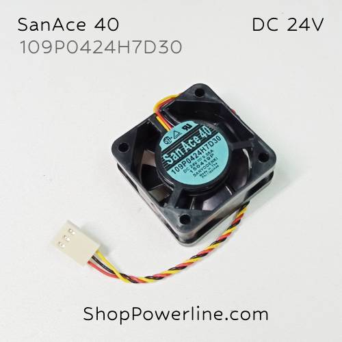พัดลม Fan SanAce40 (109P0424H7D30) DC24V 40x40x15mm 0.08A (3wire White B2 Plug)