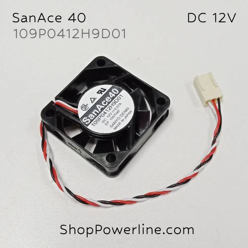 พัดลม Fan SanAce40 (109P0412H9D01) DC12V 40x40x10mm 0.07A (3wire White B2 Plug)