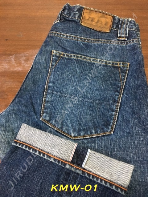1. Kicking Mule Workshop รุ่น 1980 ริมแดง-ฟ้า เอว 31 ยาว 31 Made in Japan
