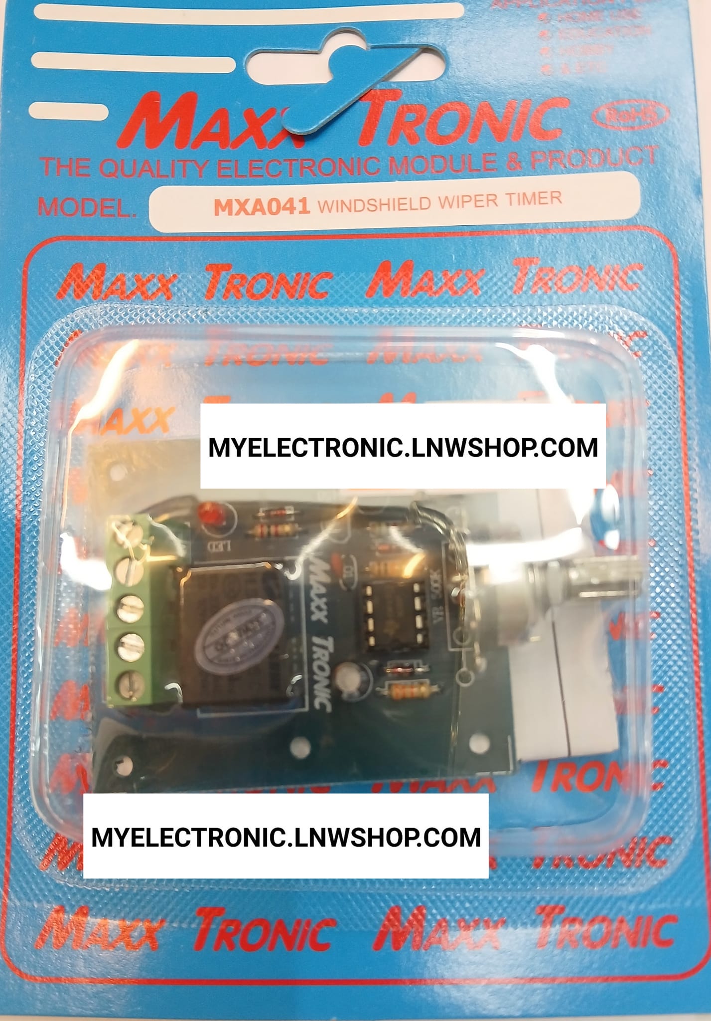 ขาย MXA041 ชุดลงปริ้น วงจร ตั้งเวลาที่ปัดน้ำฝน MAXXTRONIC แมกโทรนิก ยี่ห้อ แม็คโทรนิกส์ ราคา ตัวละ . . . . หน่วย บาท