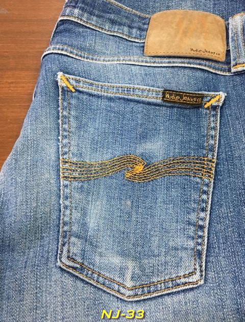 33. Nudie Tight Long John White Contrast เอว 32(ดึงตึง 33) ยาว 32