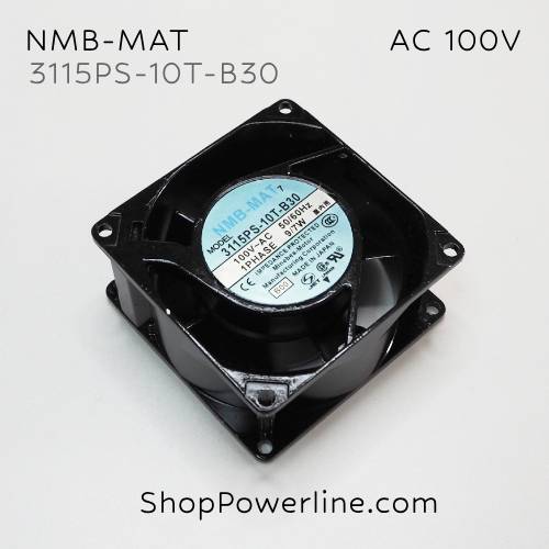 พัดลมใบพัดโลหะ Fan NMB-MAT (3115PS-10T-B30) AC100V 80x80x38mm 9/7W (2pin)