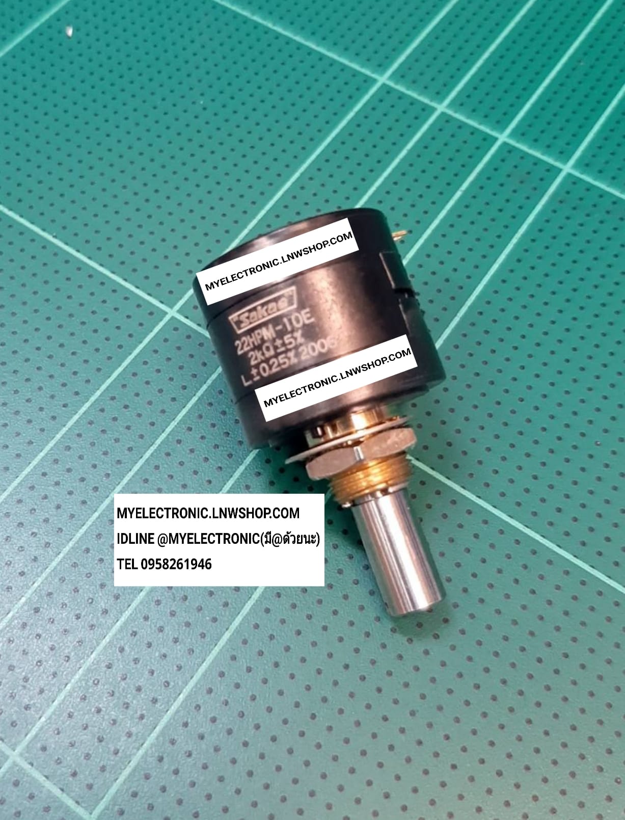 ขาย โวลุ่ม22HPM-10E-2K VOLUME VR VARIABLE RESISTOR โวลุ่ม รุ่น 22HPM-10E-2K โวลุ่ม2Kปรับ10รอบ โวลุ่ม2k10รอบ โวลุ่มปรับ10รอบ โวลุ่ม10รอบ ญี่ปุ่น แท้ ยี่ห้อ SAKAE MADE IN JAPAN ของแท้ ราคาตัวละ . . . . หน่วย บาท
