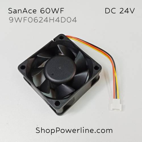 พัดลม Fan SanAce60WF (9WF0624H4D04) DC24V 60x60x20mm 0.15A (3wire White C3 Plug)