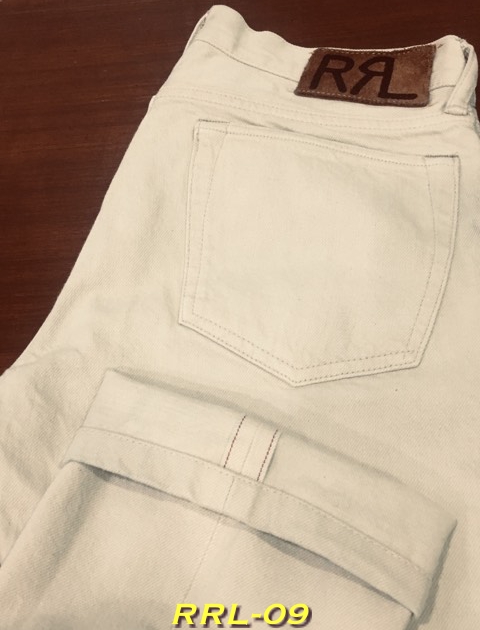 9. RRL Jeans ริมแดง สีครีม เอว 32 ยาว 30