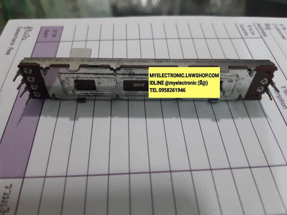 โวลุ่มสไลด์B10K 6ขาขนาดยาว88มม.กว้าง15มม.หนา7มม.แกน15มมVR.SLIDEโวลุ่มสไลด์10KBยี่ห้อALPHAโวลุามสไลด์สเตอริโอ