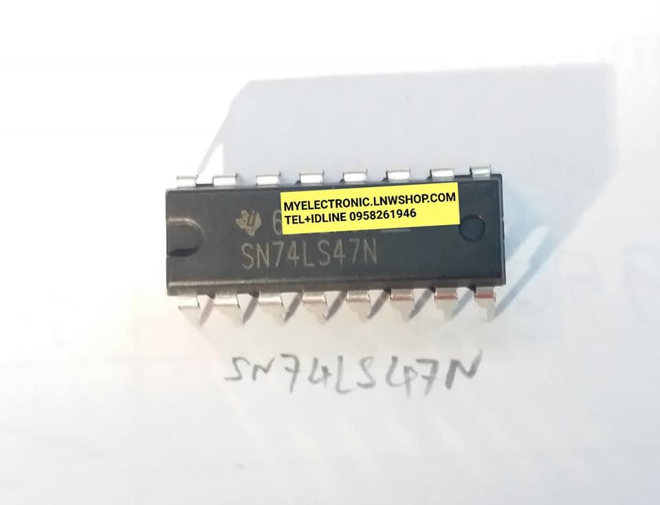 ขาย SN74LS47N ตัวถังDIP16ขา ยี่ห้อ เท็กซัส ไอซี 74LS47 ราคา ตัวละ . . . . หน่วย บาท