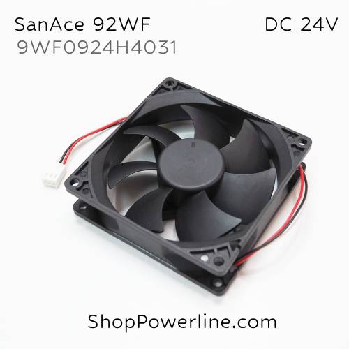 พัดลม Fan SanAce92WF (9WF0924H4031, A90L-0001-0583) DC24V 92x92x25mm 0.13A (3wire White B2 Plug)