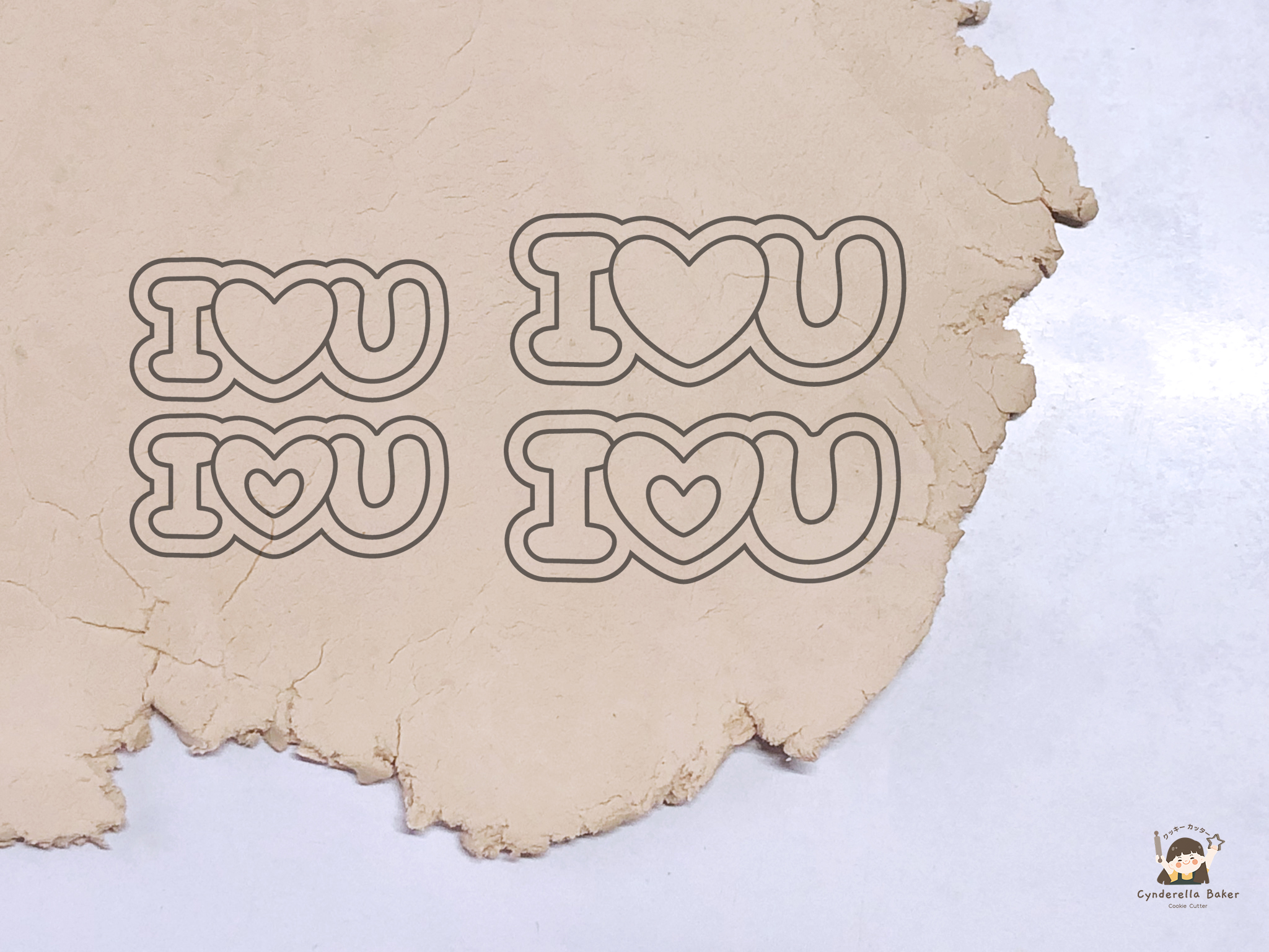 พิมพ์กดคุกกี้ ลาย i หัวใจ U (เลือกขนาดด้านใน)