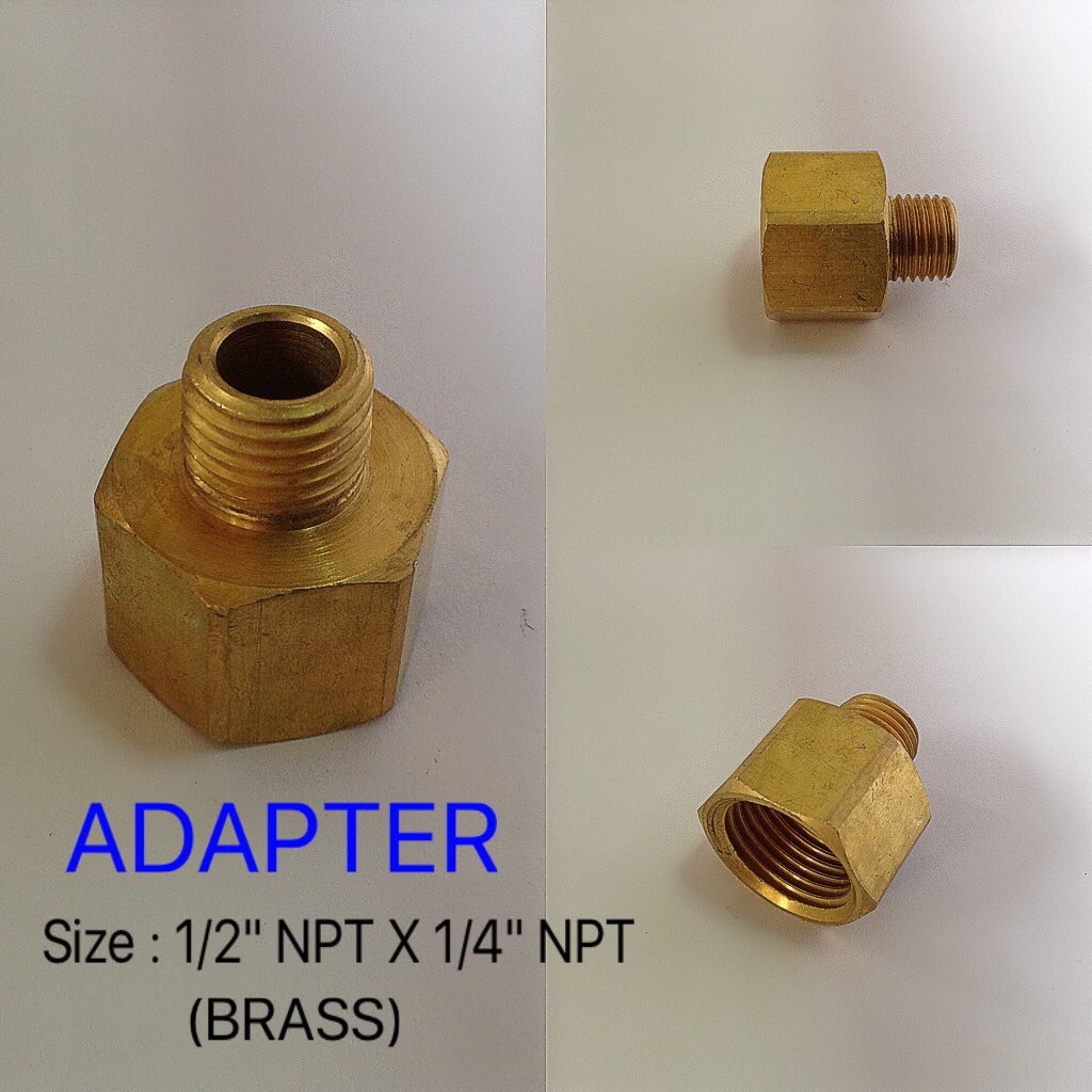 ADAPTER 1/2" NPT X 1/4" NPT ลดเหลี่ยมทองเหลือง