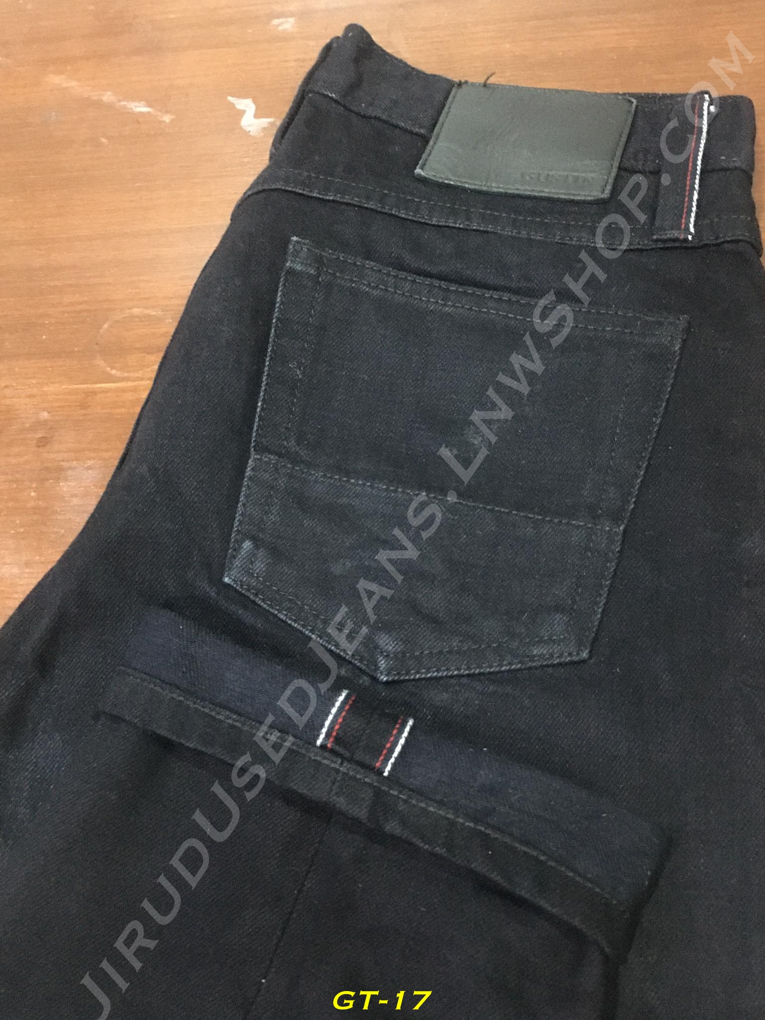 17. Gustin #167 - Italy BlackXBlack สีดำ ผ้าดิบอิตาลี 14oz. ริมแดง เอว 31 ยาว 33 Made in USA