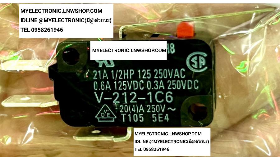 ขาย V-212-1C6 ไมโครสวิทช์ MICRO SWICTH , ยี่ห้อ , OMRON , V212-1C6 , ราคา , ตัวละ , , . . . หน่วย , บาท