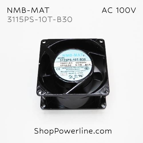 พัดลมใบพัดโลหะ Fan NMB-MAT (3115PS-10T-B30) AC100V 80x80x38mm 9/7W (2pin)