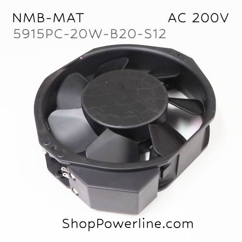 พัดลมใบพัดโลหะ Fan NMB-MAT (5915PC-20W-B20-S12) AC200V 172x150x38mm 25/28W (2pin)