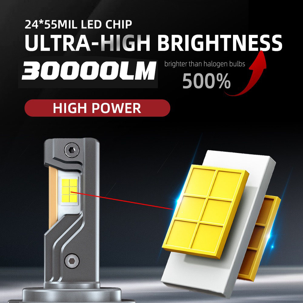 X-LIGHTING - F5S หลอดไฟหน้ารถยนต์ LED 30000LM 150W 6000K รับประกัน 18 เดือน รุ่น F5S แสงสีขาว ขั้ว H1 H3 H4 H7 H8/H9/H11 9006/HB4 9005/HB3