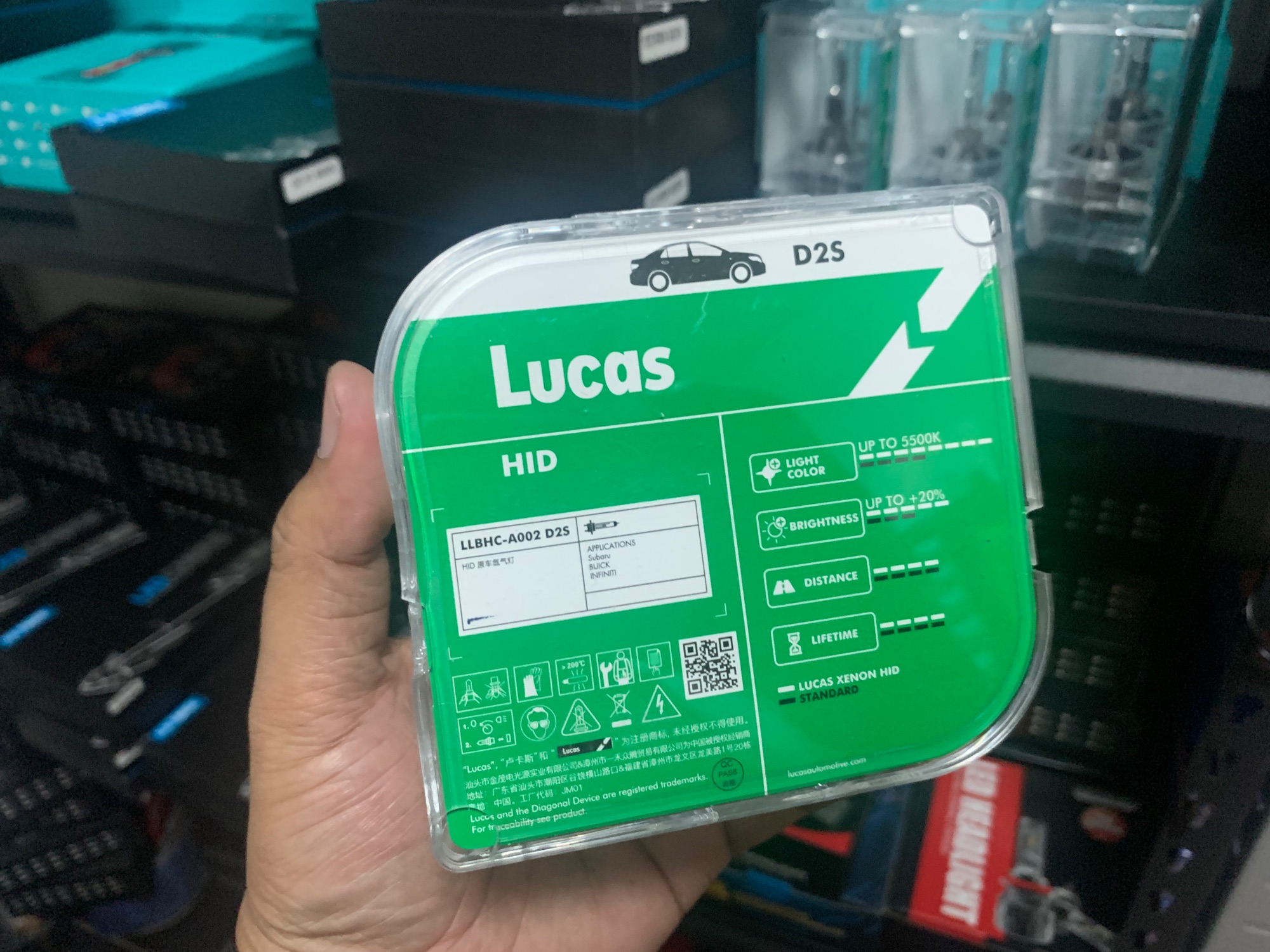 LUCAS HID Xenon bulb 2 หลอด สำหรับรถยนต์ซีนอลโรงงานตรงรุ่น ขั้ว D2S D2R D3S D8S D4S +20% 5500K