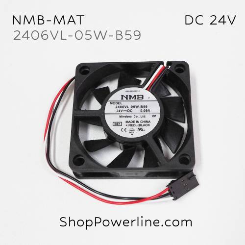 พัดลม Fan NMB-MAT (2406VL-05W-B59, A90L-0001-0529#135) DC24V 60x60x15mm 0.09A (3wire Dupont Plug)