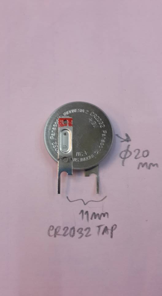 ถ่านกระดุม3Vร่นCR-2032/VBN 2ขาลงปริ้นPCB Lithium Coin Battery 3V/220mAh,Diameterขนาดอ้วน20mm