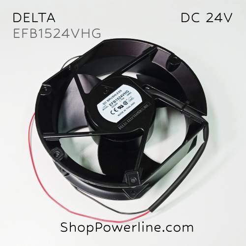 พัดลมใบพัดโลหะ Fan DELTA (EFB1524VHG) DC24V 172x150x51mm 1.7A (2wire)