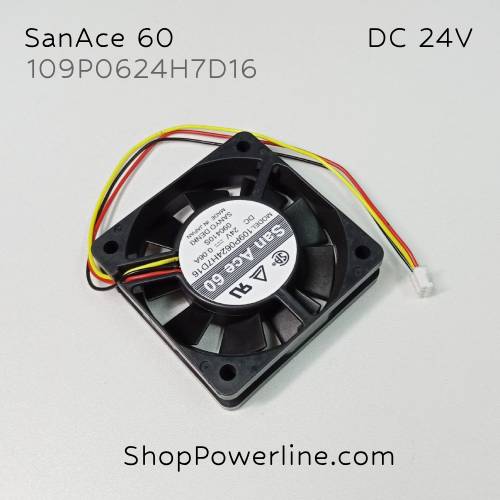 พัดลม Fan SanAce60 (109P0624H7D16) DC24V 60x60x15mm 0.06A (3wire White C2 Plug)