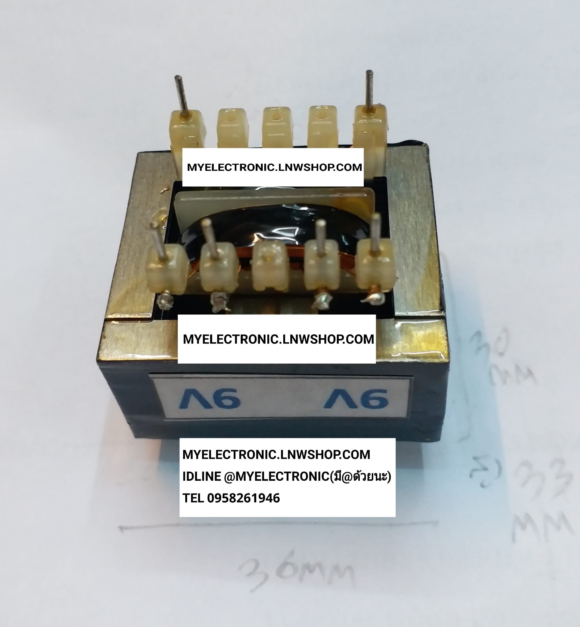ขาย หม้อแปลงขาลงปริ้น9V 2ขด ไฟเข้า230V ไฟออก 0-9V , 0-9V ไฟออก9V 2ขด ขนาด กว้าง36มม.ลึก30มม.สูง35มม. 36×30×35MM. หม้อแปลงขาลงปริ้น6ขา , หม้อแปลงขาลงปริ้นเล็ก , หม้อแปลงขาลงปริ้น หม้อแปลง9Vลงปริ้น หม้อแปลงๅ9Vขาลงปริ้น ไฟเข้า220V หม้อแปลง9Vออนบอร์ด , หม้อแป