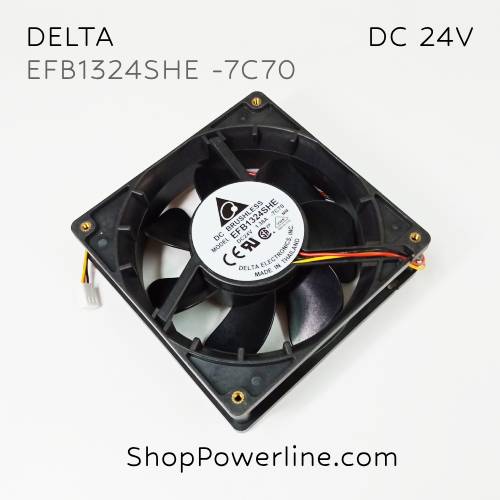 พัดลม Fan DELTA (EFB1324SHE -7C70) DC24V 127x127x38mm 1.38A (3wire White B2 Plug)