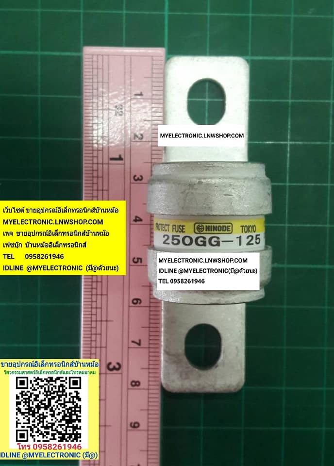 ขาย ฟิวส์125A250V ฟิวส์250GG-125 ยี่ห้อHINODE FUSE 125A 250V ราคาตัวละ บาท มีหน้าร้านอยู่บ้านหม้อ กรุงเทพ ส่งของเร็ว มาซื้อหน้าร้านได้ สั่งปุ๊บส่งปั๊บ