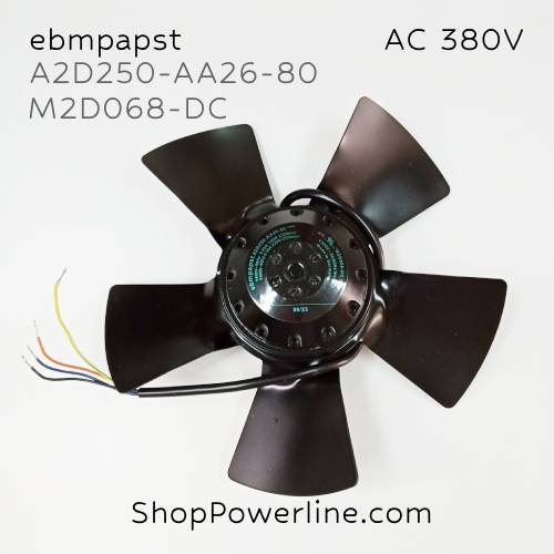 พัดลม Fan ebmpapst (A2D250-AA26-80, M2D068-DC/DF) AC380-400V ขนาด 250x82.5mm 0.25A (4wire)