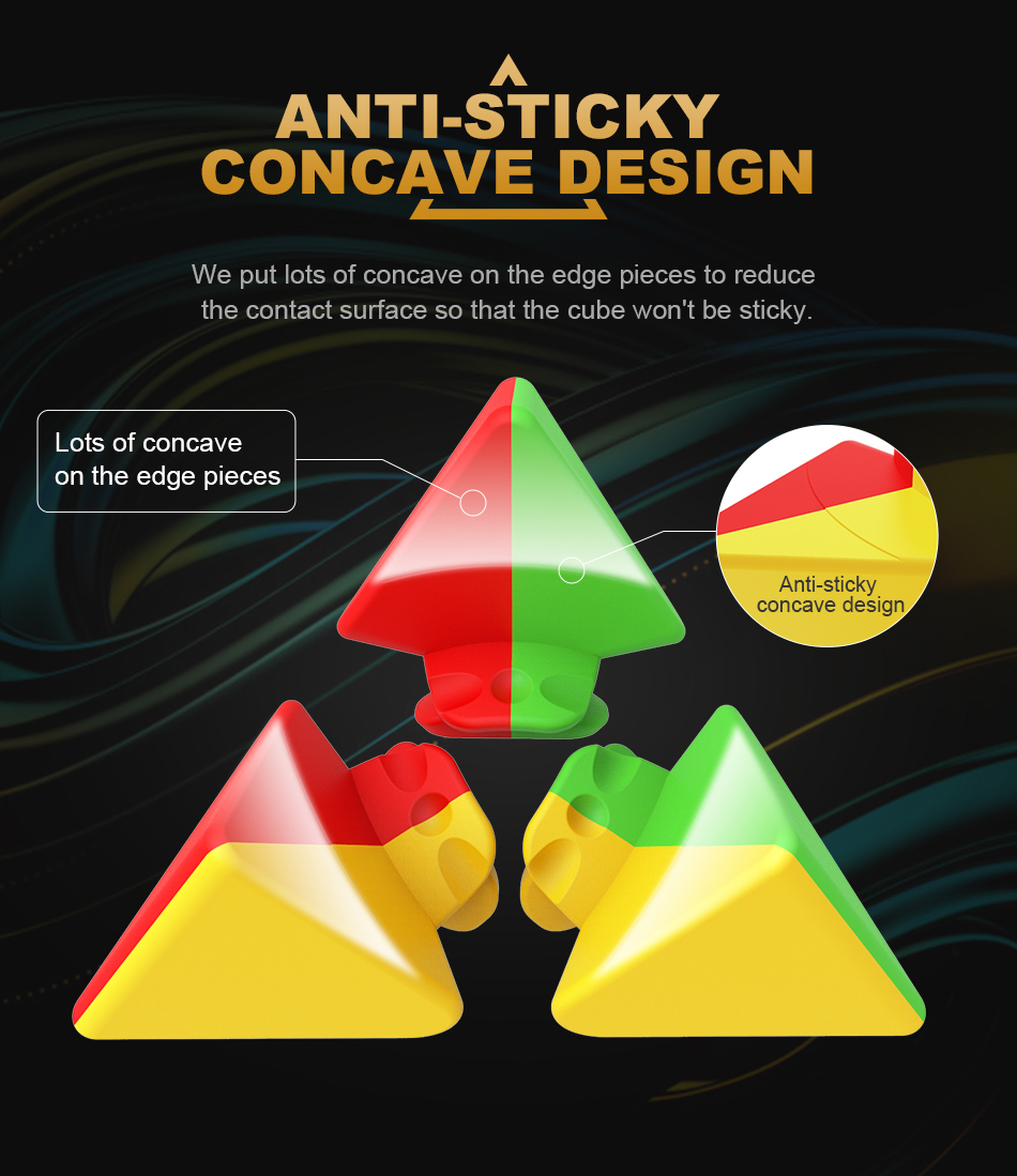รูบิค พีระมิด MOYU Rubik Stickerless เคลือบสีจากโรงงาน NEW Design Anti pop ลดการเสียดสี รุ่นนี้ ลื่นมากมา จาก MOYU ออกแบบ แกนหมุน ใหม่ ชิ้นส่วน ใหม่ ในราคาประหยัดคุณภาพระดับเทพ rubik.รูบิค.รูบิก.ลูกบิด.รูบิคราคาถูก.พร้อมคู่มือรูบิคในกล่อง