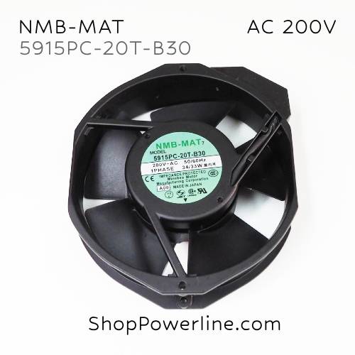 พัดลม Fan NMB-MAT (5915PC-20T-B30) AC200V 172x150x38mm 34/33W (2pin)