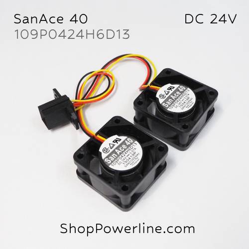 พัดลม Fan SanAce40 (109P0424H6D13, A02B-0265-C101) DC24V 40x40x20mm(x2) 0.07A (6wire Fanuc Special Plug)